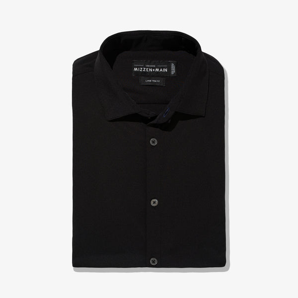 Leeward Dress Shirt - Black Solid ...
